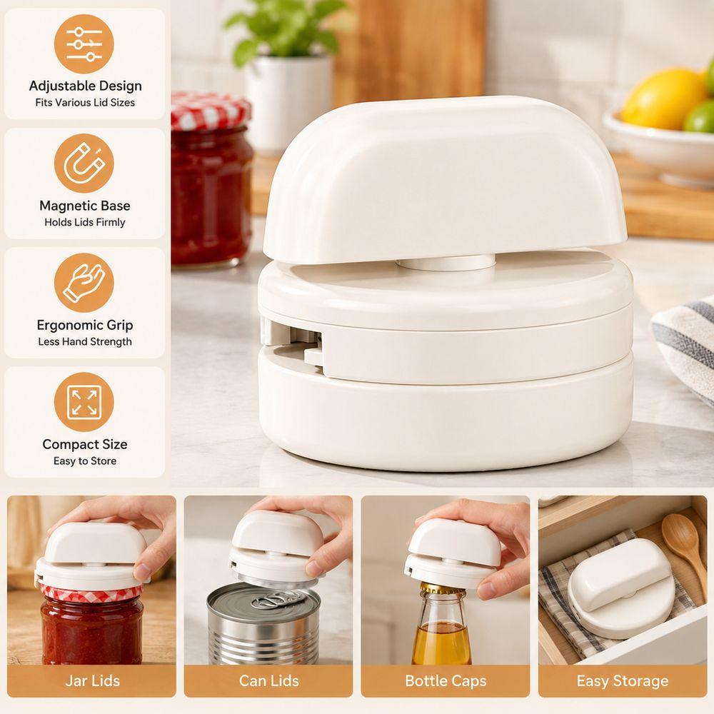 Magnetic Base Jar Opener Adjustable Can Opener New Lid Remover For Seniors