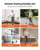 Folding Walker, 2-Button Foldable Walker with Solid Wheels & 8-Level Adjustable Height, 159KG Loading Lightweight Aluminum Mobility Walking Aid,