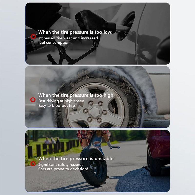 Портативный автомобильный воздушный компрессор, обнаружение давления в шинах, цифровой запуск и остановка, электрический накачивающий насос для мотоцикла, велосипеда, автомобиля, мяча