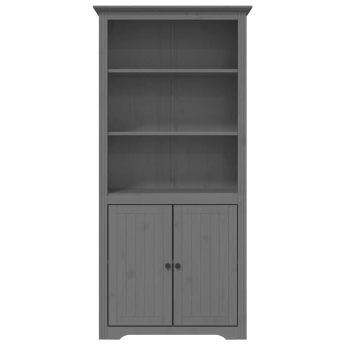 VidaXL Bibliothèque BODO gris 80 x 40 x 172 cm bois de pin massif 355058