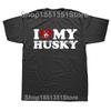 Funny I Love My Husky T Shirts Summer Style Graphic Cotton Streetwear Short Sleeve Siberian Husky Dog Gifts Tshirt Unisex
