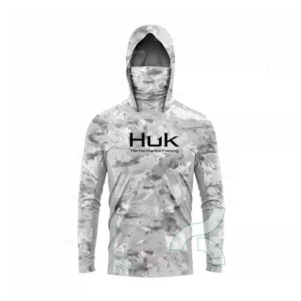 Трансграничный мужской быстросохнущий рыболовный костюм HUK с противопылевой маской и защитой от УФ, легкий рыболовный костюм с капюшоном, ледяной шелк