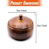 Wood Serving Casseroles Hand Carved Roti Storage Container Chapati Box, Hot Pot, Casserole, Roti Dabba with Lid for Kitchen