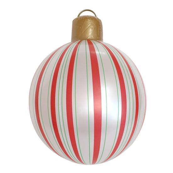 16" Giant Inflatable Christmas Ball Ornaments Large PVC Blow Ball Decorations for Indoor Outdoor Yard Lawn Porch Decor