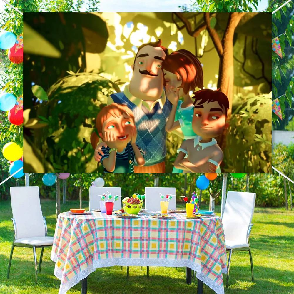 Game HELLO N-NEIGHBOR Photography Backdrops Kids Birthday Photo Background Studio Portraits Photocall Props