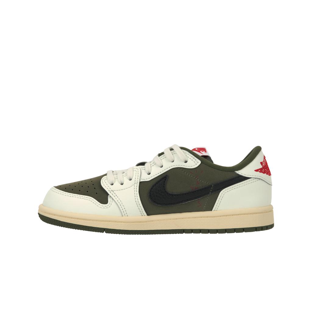 Кроссовки Travis Scott x Air Jordan 1 Retro Low OG SP PS Reverse Olive / Medium Olive Kids Green Black Sail DO5442-200