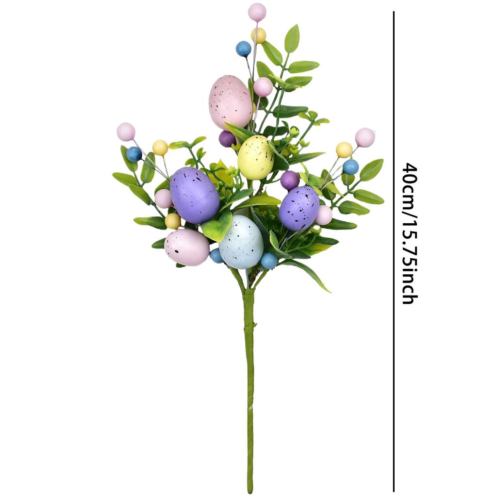 Easter Decorations Artificial Floral Easter Egg Picks Spring Stems Plastic Flower Decor Home Vase Filler Table Home Decor