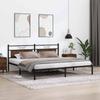 Bed Frame without Mattress Brown Oak Effect 193 x 201 cm
