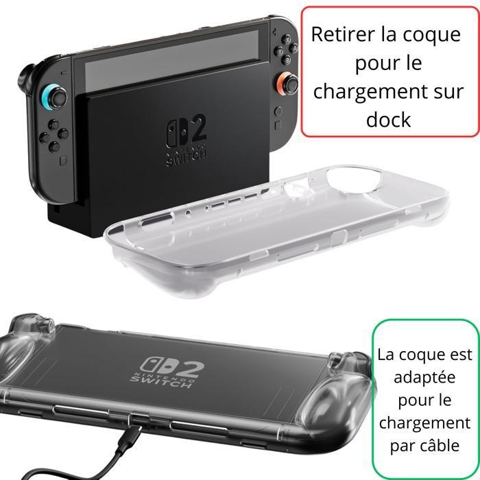 Protective Case - PHONILLICO - Nintendo Switch 2 - Transparent Silicone - Anti-Scratch - Anti-Shock