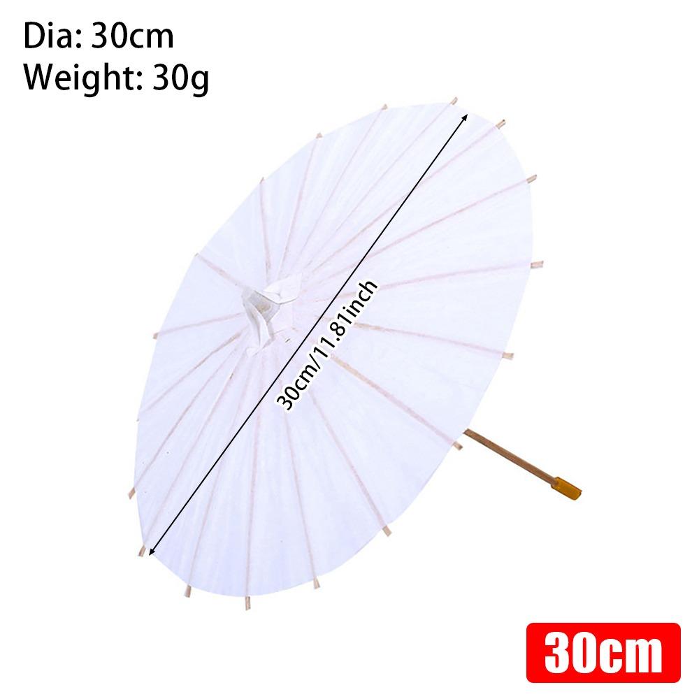 20/30/40/60 см Зонт из чистой бумаги Традиционный белый с длинной ручкой для детского праздника, свадьбы, дня рождения, DIY, товары для ручной росписи