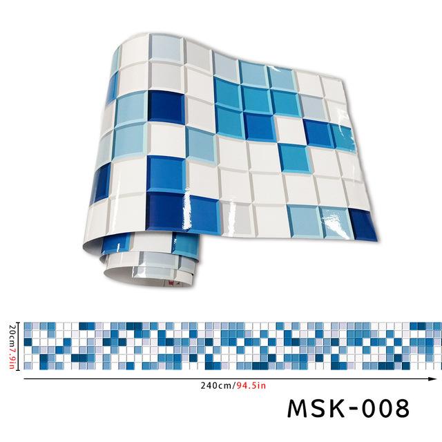 Красочные мозаичные наклейки на настенную плитку и самоклеящиеся съемные наклейки на плитку для ванной комнаты и кухни, водонепроницаемая мозаичная декоративная наклейка в рулоне 20*240 см