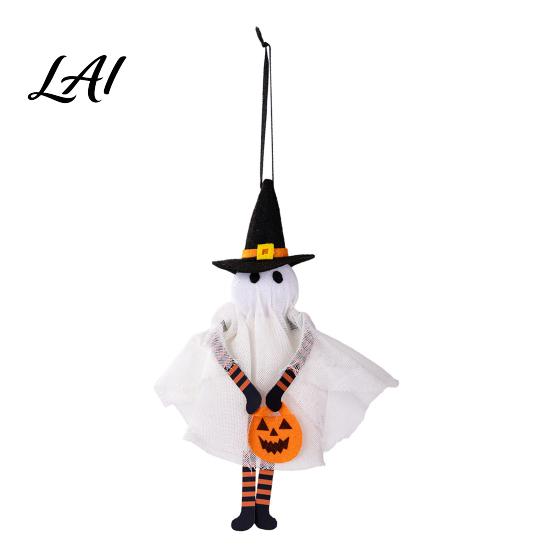 Ghost Bag Charms for Kids Halloween Pumpkin Hanging Ornament Car Rearview Mirror Pendant Cute Soft Plush Holiday Ornaments School Keychain