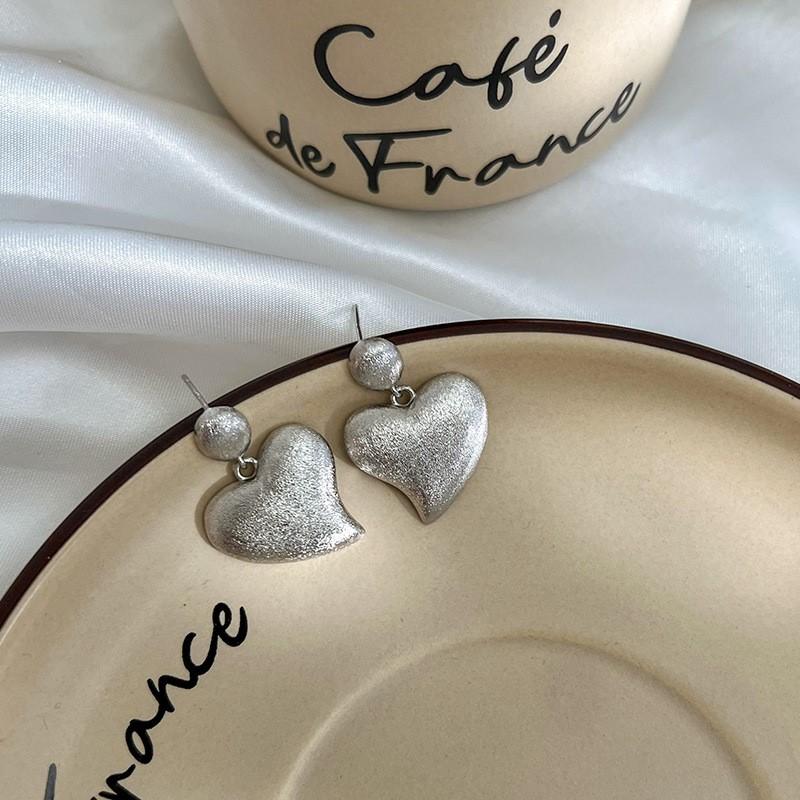 ANENJERY Матовые серьги с сердцем любви для женщин, модные простые ювелирные аксессуары