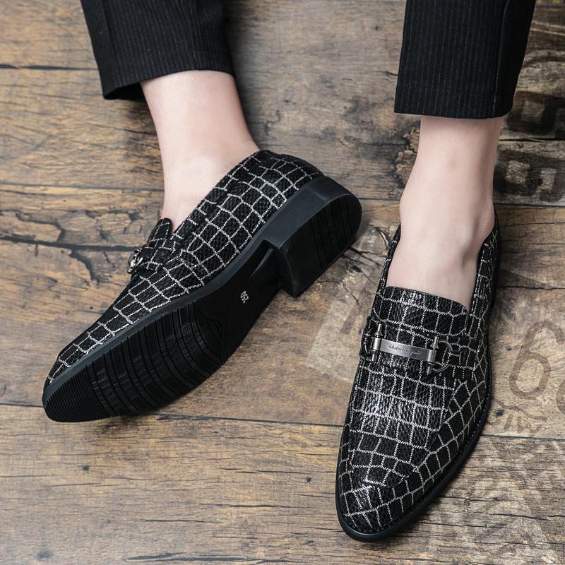 High End Banquet Men's Formal Shoes Pointed Loafers Men's Genuine Leather Shoes Groom's Wedding Shoes Non Slip Free Delivery