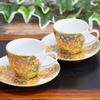 Coffee Cup Saucer Pair Set Kutani Ware Hanazume Stylish Pottery Brand Tableware Made In Japan &