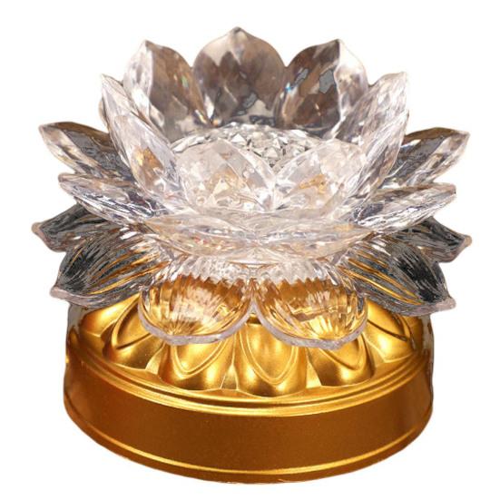 Красочная лампа лотоса Креативная форма Яркий цвет Мерцание на батарейках Свободный реалистичный вид Компактный размер Светодиодная лампа Будды Лотос Украшение рабочего стола