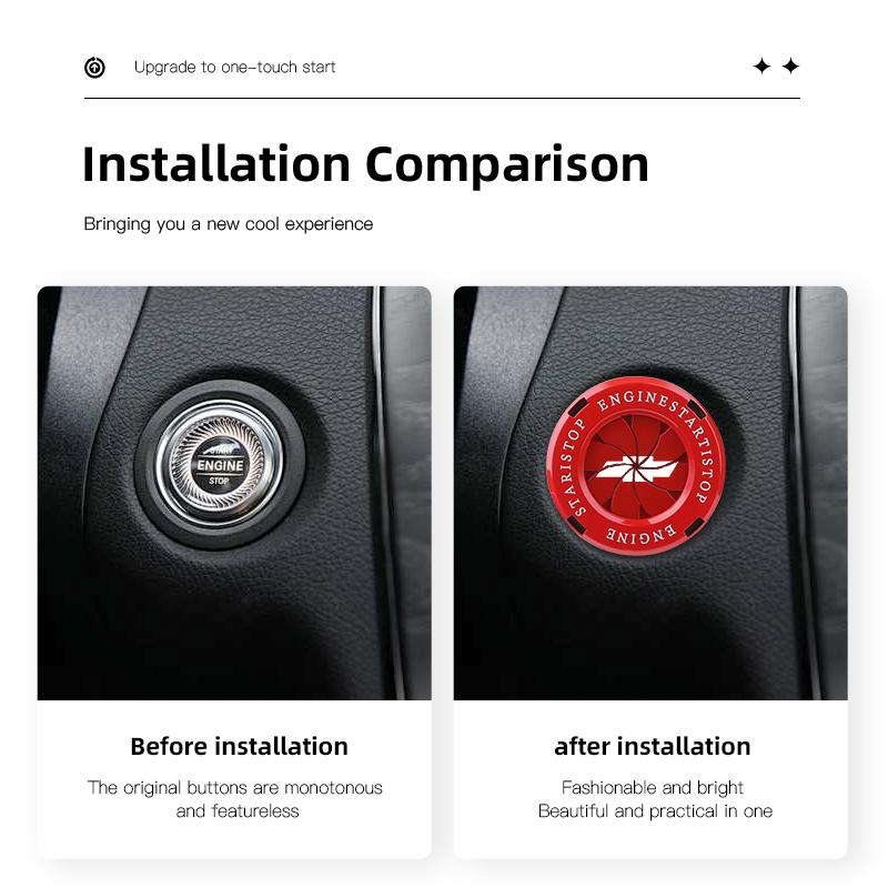 Car Keyless Start Cover Ignition Button Decorative Ring For Chevrolet Spark Captiva Cruze Malibu Equinox Trax Camaro Blazer