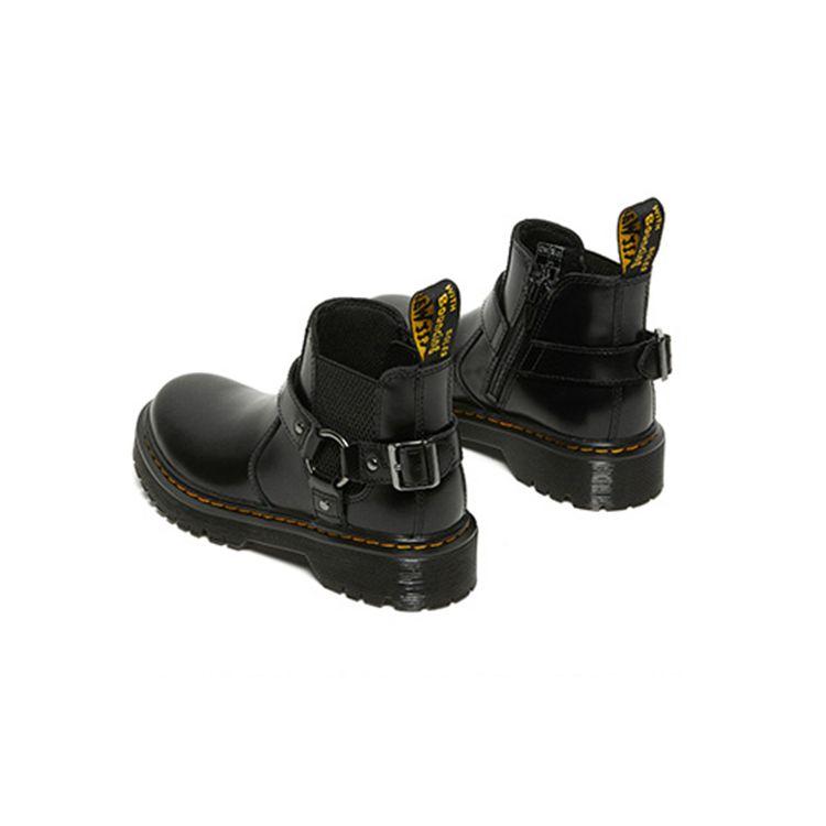 Dr. Martens Wincox Изящный Рыцарский Стиль Пряжка Толстая Подошва Молния Челси Детские Ботинки Угольно-Черные 27094001