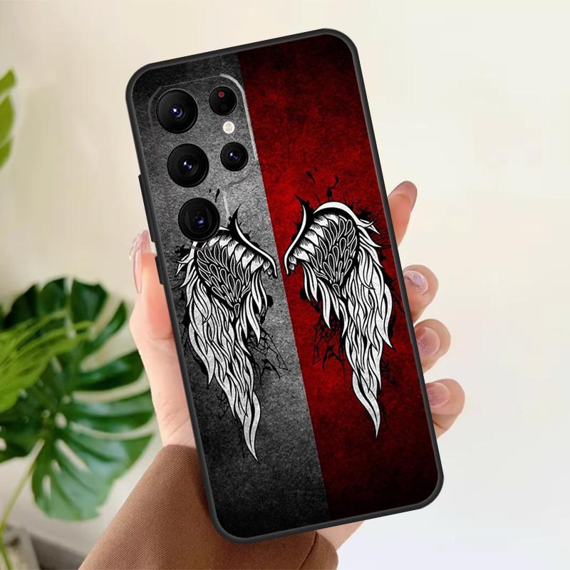 Крылья Ангел Дьявол Мягкий Чехол Для Samsung Galaxy S21 S22 S23 S24 S25 Ultra S9 S10 Plus S20 FE S24 FE Чехол для Телефона