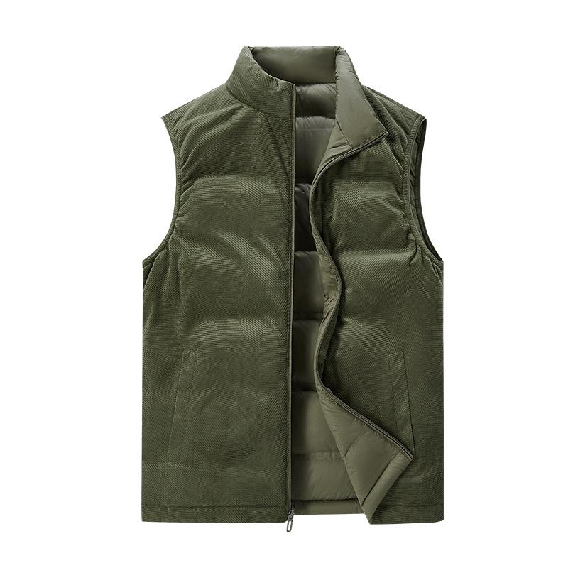 Down vest% white duck down stand-up collar with down double-sided duck down vest