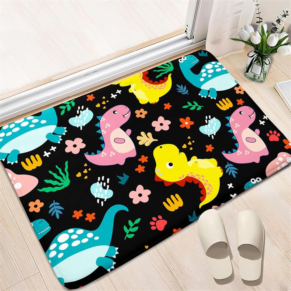 Cartoon Dinosaur Area Rugs Dino Carpet Non Slip Dinosaur Floor Mat for Playroom Classroom Kidroom Decor Children's Crawling Mat
