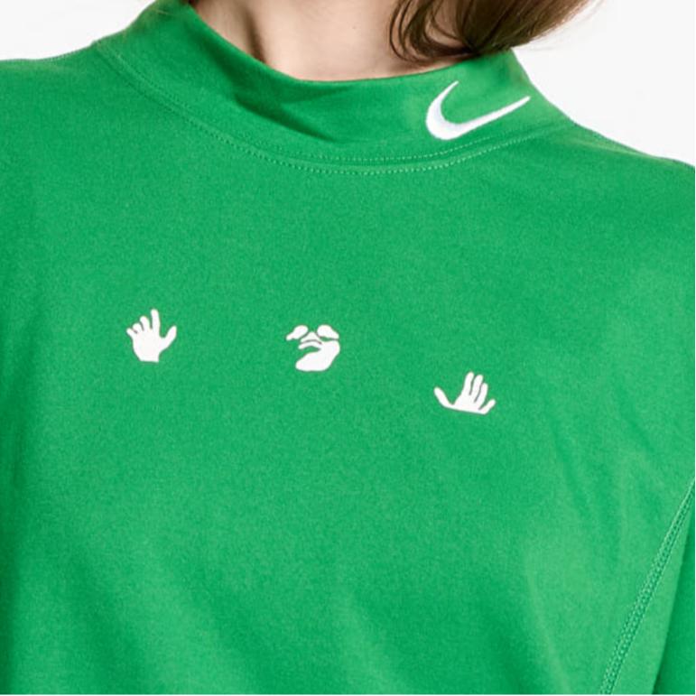 Nike Топ Off-White с короткими рукавами из коллекции X (Азия) Зеленые/белые топы унисекс Kelly DV4454-389