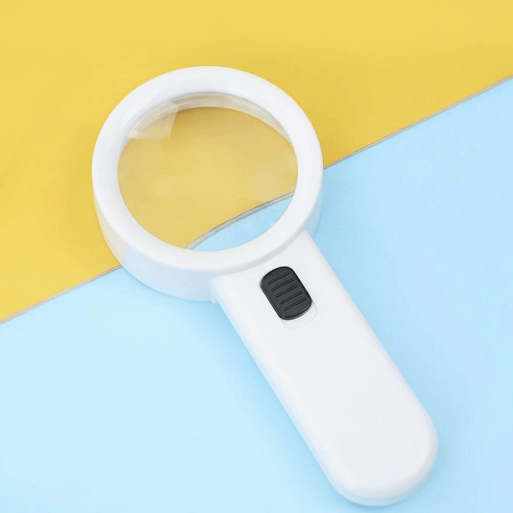 LED Light Lighted Magnifying Glass Illumination Illuminated Magnifier Coins Inspection
