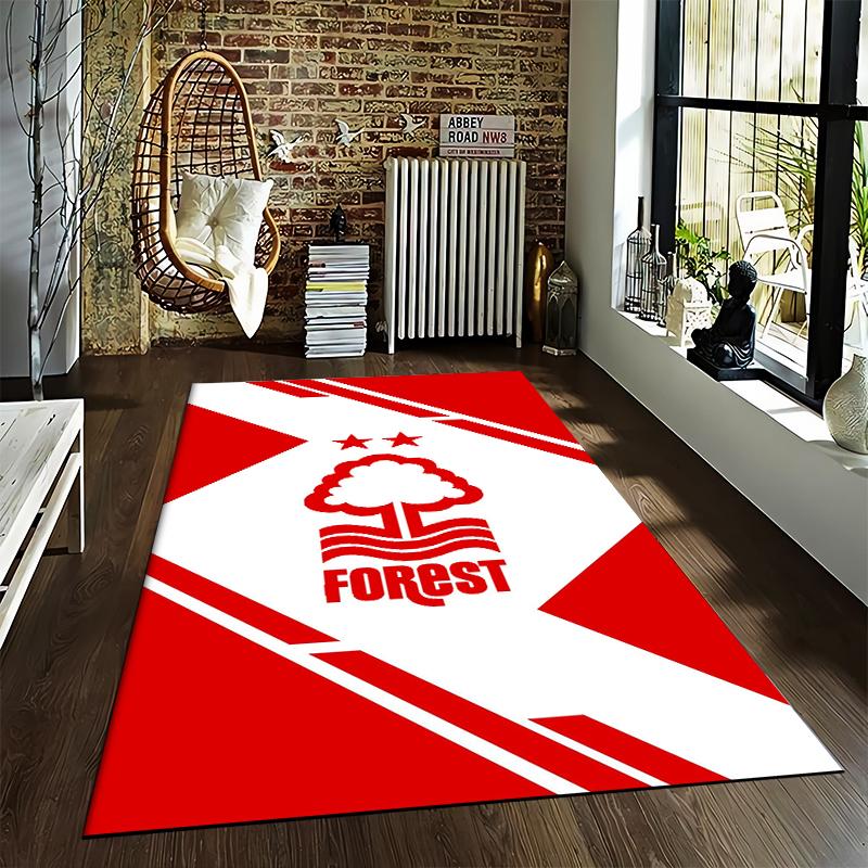 "Red and White Forest Logo Carpet with Modern Design, Home Decor" Suitable for use as an anti-slip for living room bedroom sofas