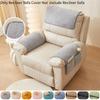 Lamp Plush Recliner Sofa Mat Solid Color Soft Armchair Slipcover Non-slip Storage Bag Single Sofa Side Cushion for Living Room