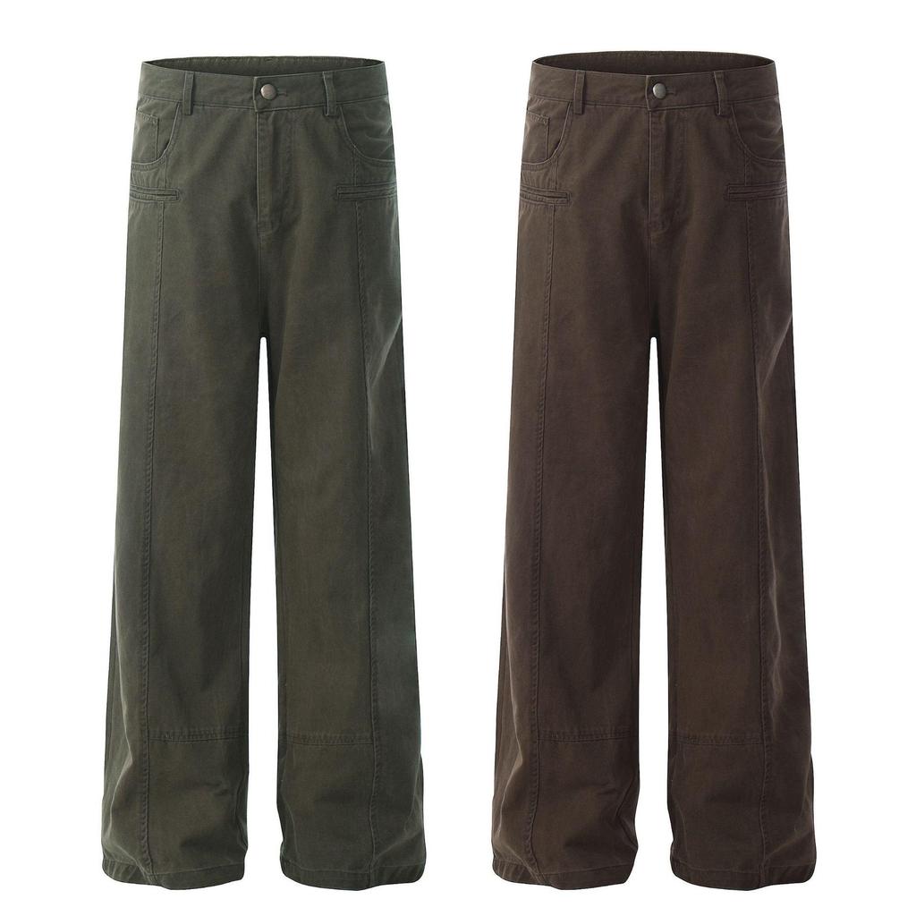 GTS Vintage 2024 Свободный прямой комбинезон из стираного хлопка