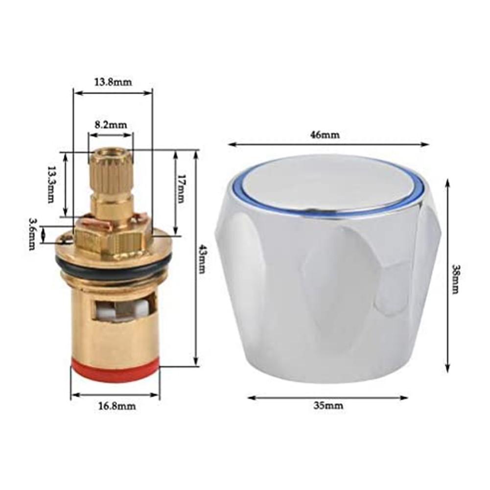 2pcs Copper Valve Faucet Handle Handwheel Replacement