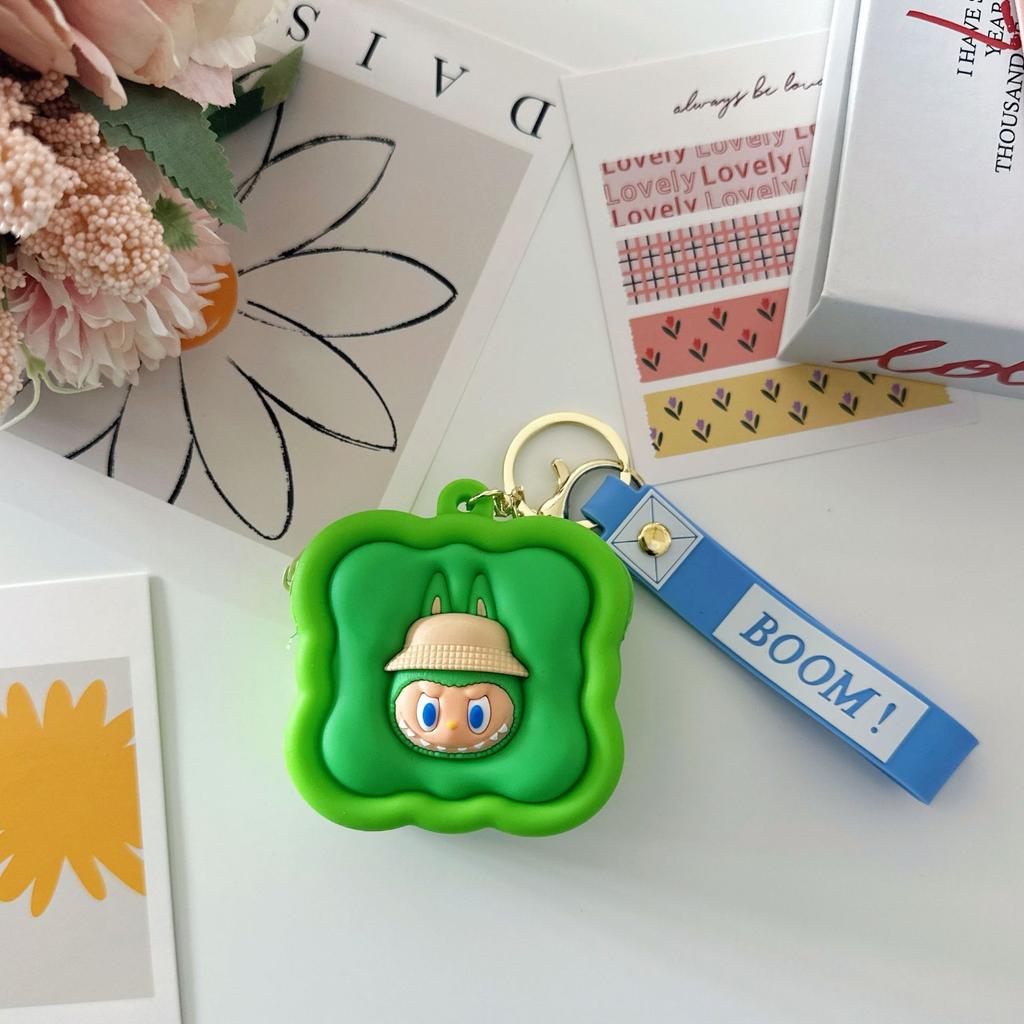 Милый силиконовый кошелек для монет в виде капибары, мультяшный кошелек-капибара, мини-сумка для ключей, трехмерная квадратная сумка, забавный кулон для рюкзака