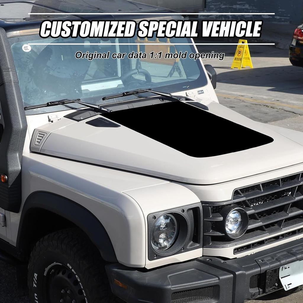 Compatible with INEOS Grenadier 2020-2024 Car Hood Decal Sticker, Car Hood Cover PVC Waterproof Black Topographic Map Pattern Stickers Exterior