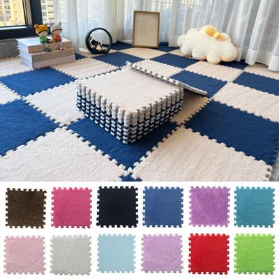 Плюшевый ковер-пазл, блокирующийся напольный коврик, самодельная нескользящая ковровая плитка, детский игровой коврик для гостиных, спален, игровых комнат, детских комнат