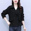 Women's Short Jacket Fashion Casual Jacket Trench Coat Top for Autumn
