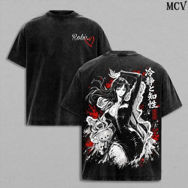 Nico Robin Devil Child Graphic T Shirt Front Back Short Sleeve Streetwear