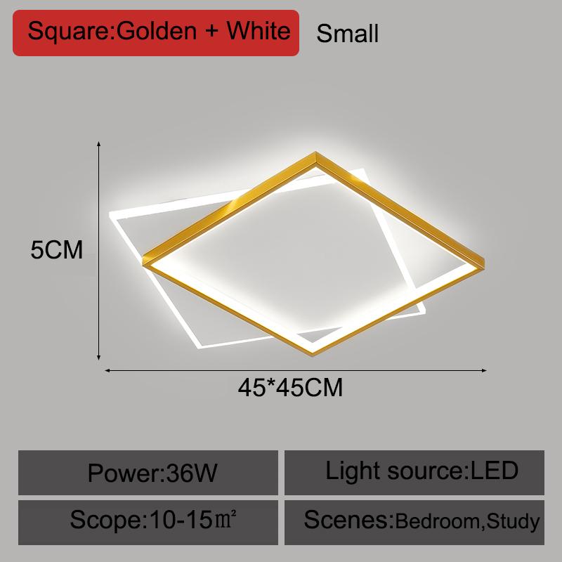 Современные прямоугольные светодиодные потолочные светильники для гостиной, спальни, столовой, люстры, светильники для дома, золотой потолочный светильник