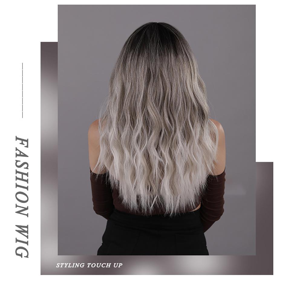 Жен. 63 см Волосы Искусственные волосы Серебристо-белые волосы Длинные волосы Длинные вьющиеся волосы Розовые волосы Сетка Головные уборы Полный головной убор Натуральный Настоящий парик