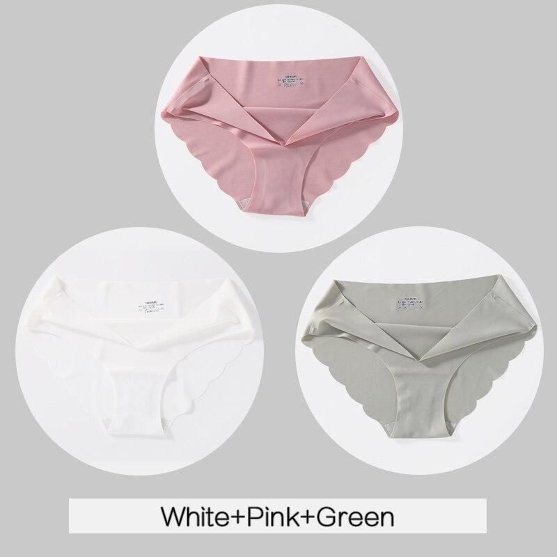 3PCS/Set Women Panties Sexy Seamless Underwear Pantys Lingerie for Female Underpants Soft Solid Color Low-Rise Briefs Intimates