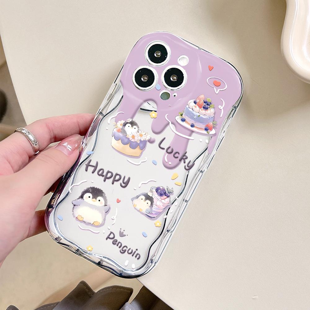 Для Honor 90 Lite P30 Pro Infinix Hot 30 40 40i 40 Pro Smart 8 Pro Vivo V29e V30e милый мультяшный рисунок животных волнистый край мягкий силиконовый чехол для телефона