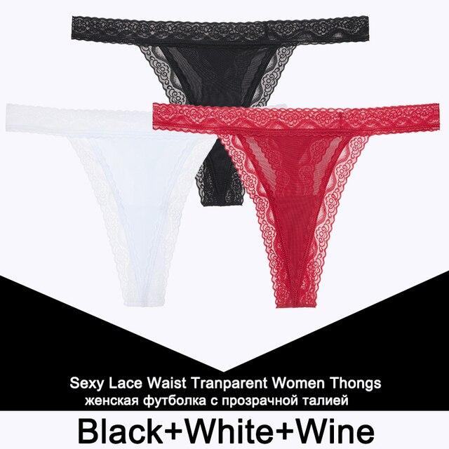 FINETOO 3PCS/Set Sexy S-XL Women Cotton Panties G-string Woman's Underwear Girl Lace Female Lingerie T-Back Lady Thong Intimates