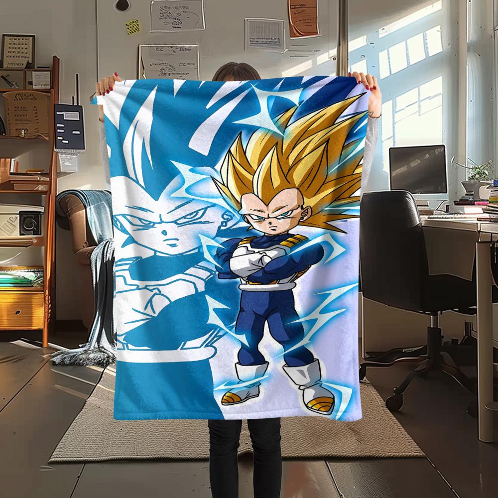 Фланелевое одеяло с принтом персонажей Dragon Ball, Высококачественное, Удобное для всех сезонов, Декор для дома, Тепло и уют, Идеально для рождественских подарков