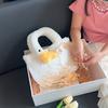 Cute Simple Big White Goose Handbag Plush Kids Messenger Bag For Toddlers