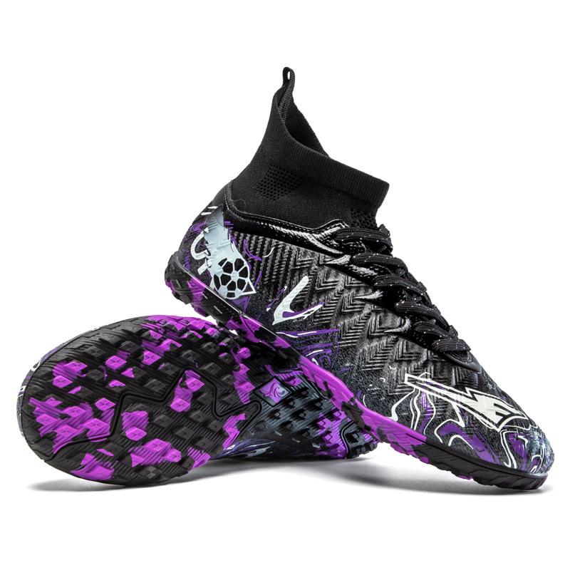 High-top broken nails football shoes boys and girls adult breathable non-slip training shoes long nails competition sports shoes