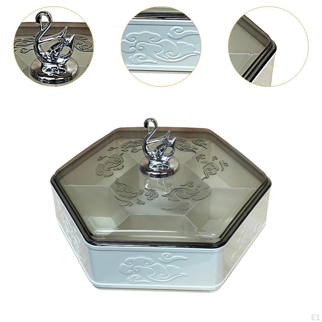 Разделенный поднос с крышкой, тарелка для конфет, орехов, пылезащитное блюдо для закусок, сухофруктов