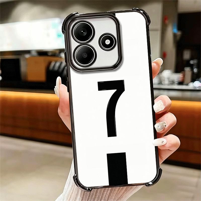 Чехол для телефона с покрытием Football Номер 7 10 19 для Xiaomi Redmi Note 14 15 Pro Plus 13 12 11 11S 11T 10 9S 9 5G Защита от падения Airbag Co