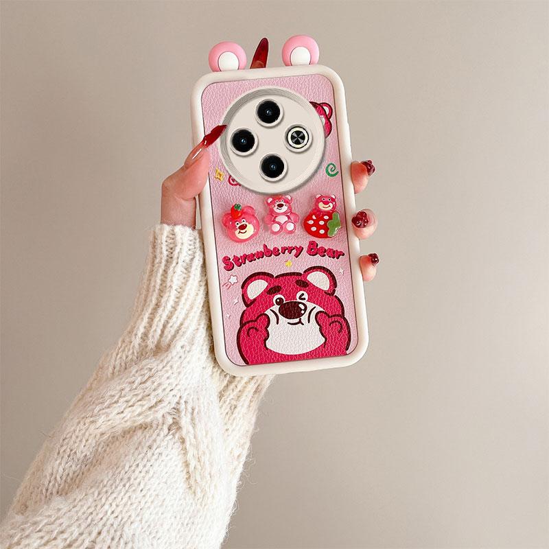KEYSION Cute Ear 3D Cartoon Case for TECNO Spark 30C with Bracelet Soft Silicone Shockproof Phone Cover for TECNO Spark 30C