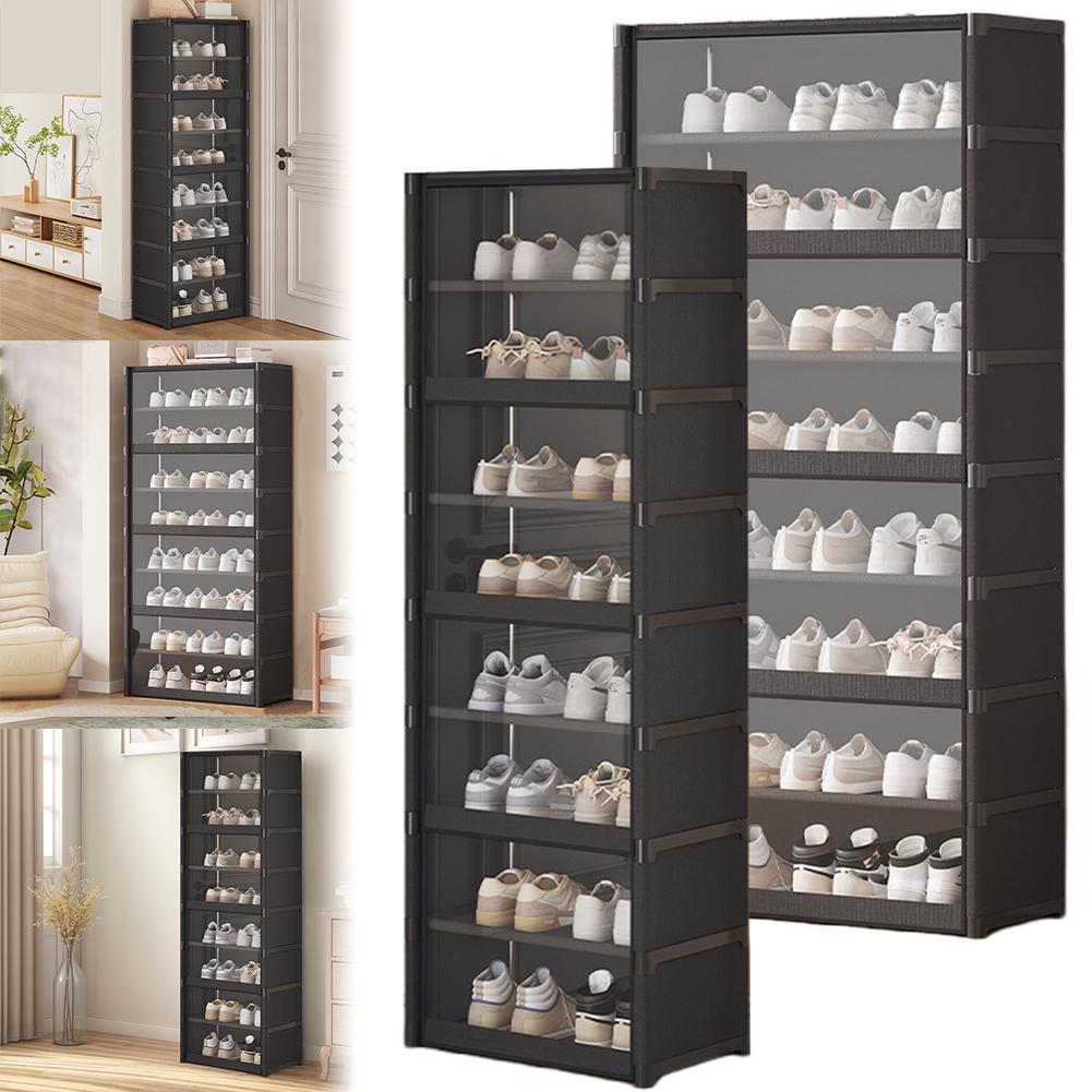 9-Tier Narrow Shoes Shelf Cabinet Holds 18 Pairs Shoe Shelf Sneaker Rack Organizer Shoe Stand Holder for Closet Entryway
