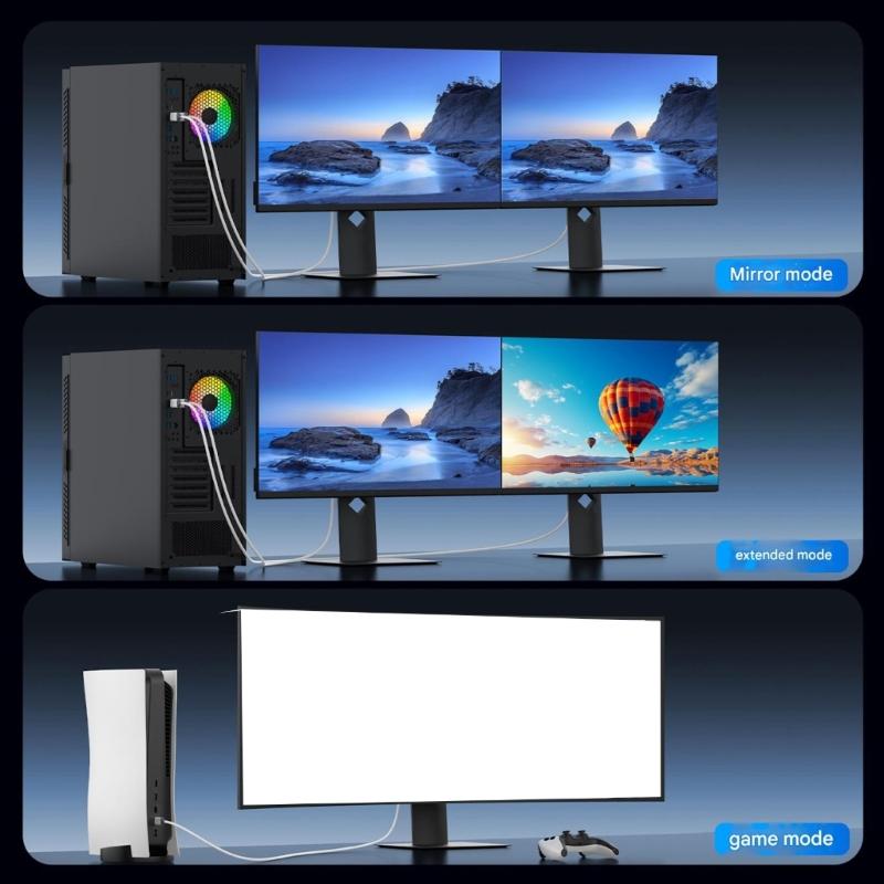 Плетеный кабель 8K 2.1 поддерживает 8K 60 Гц с позолоченным разъемом для плавной игры и четкого видео