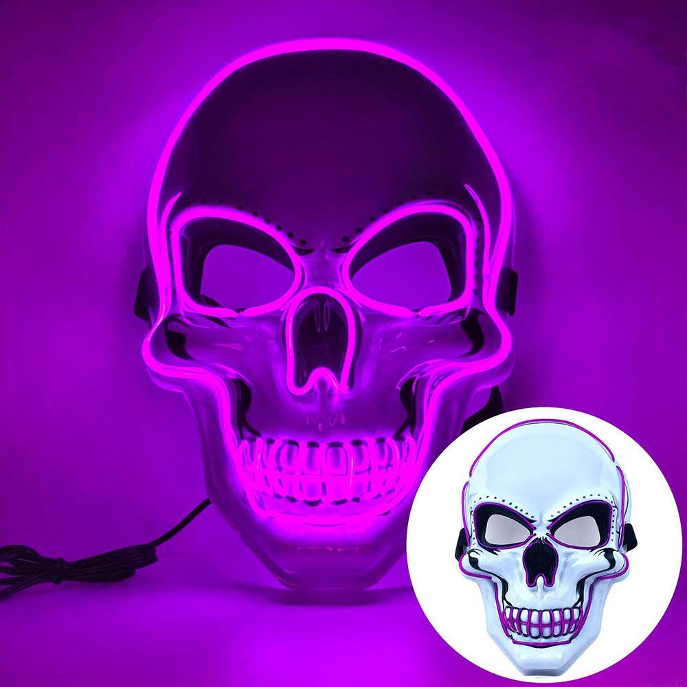 Horror Halloween Skull Mask Halloween LED Light LED Cold Light Mask Cosplay Costume Luminous Skull Mask Party Makeup Ball